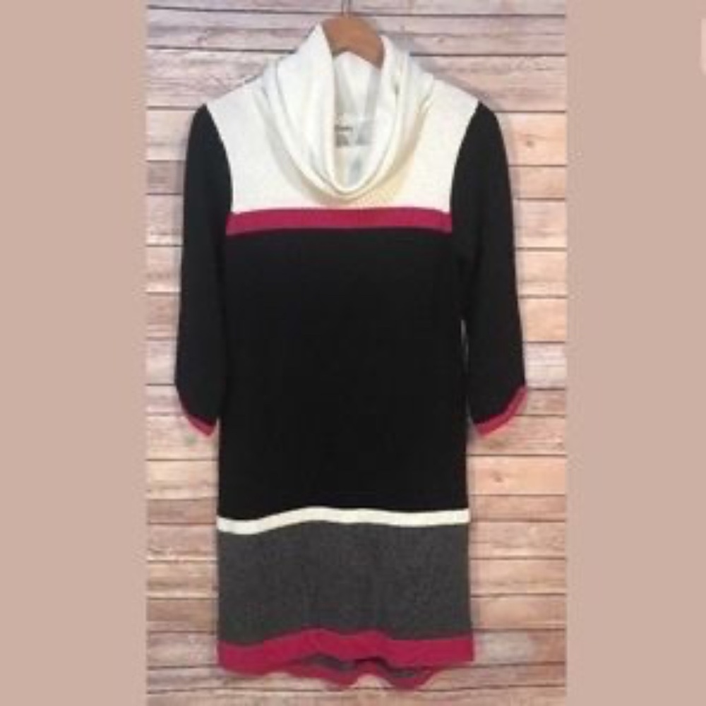 Hatley Cowlneck Sweater Dress Size S - Colorblock Design NWT